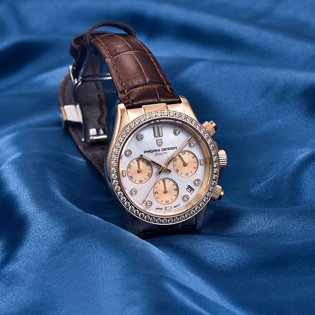 Relógio Feminino Pagani Design Daisy Gold Brown