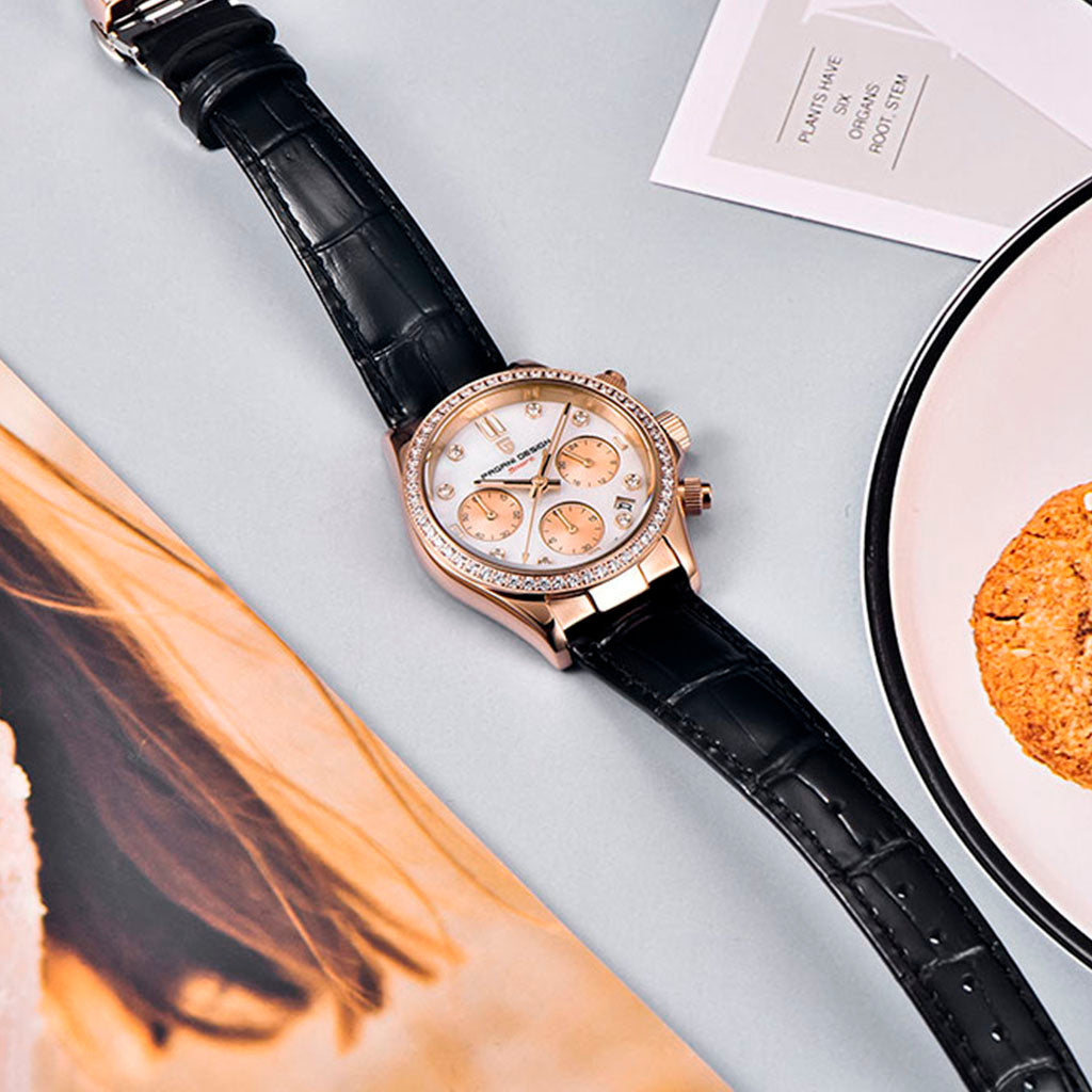 Relógio Feminino Pagani Design Daisy Gold Black