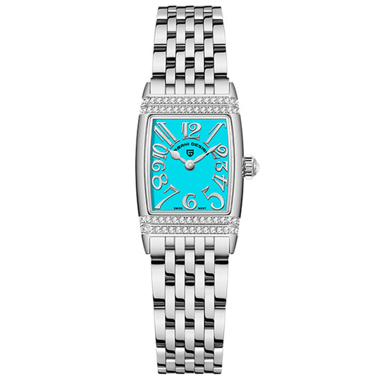 Relógio Feminino Pagani Design Sunflower Silver Blue